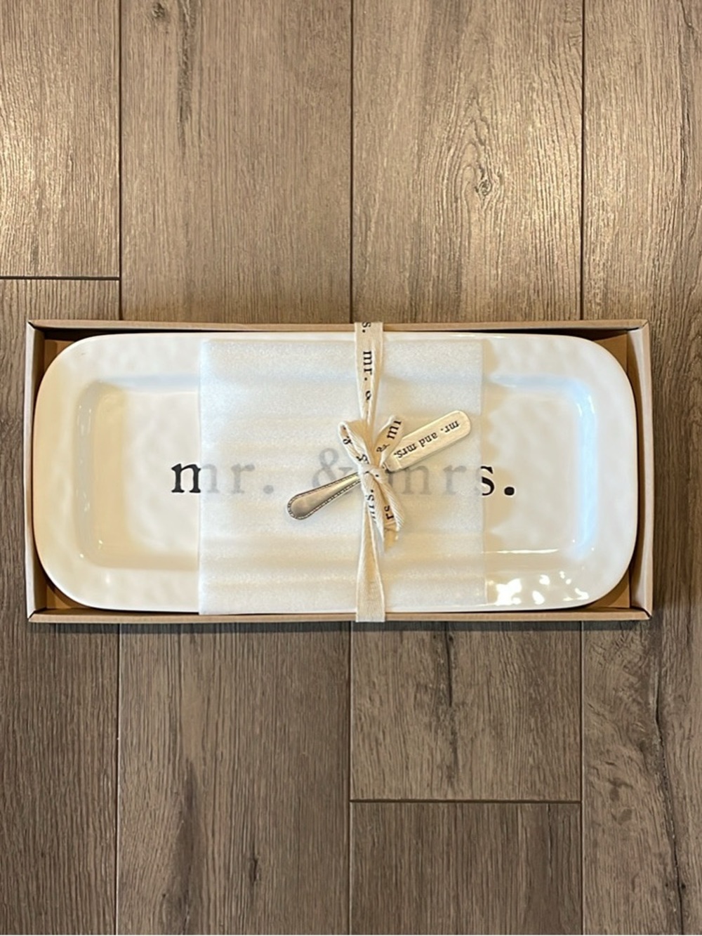 mudpie mr. & mrs. Ceramic Serving Tray